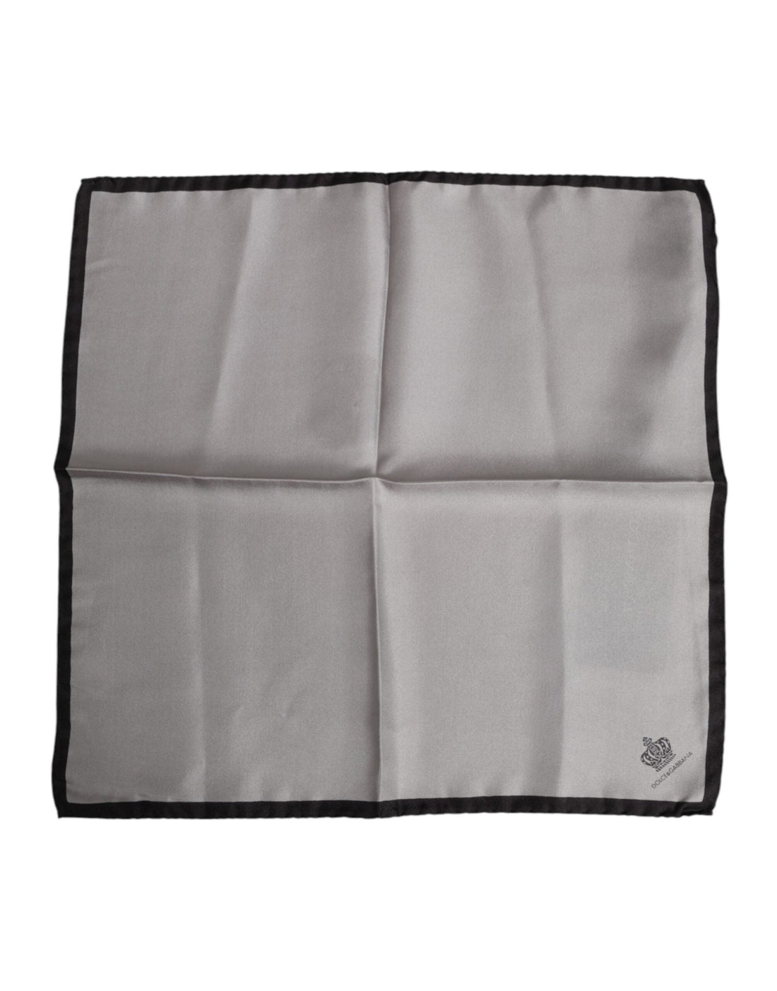 Dolce & Gabbana Gray DG Crown Silk Square Men Foulard Scarf - RIMODA