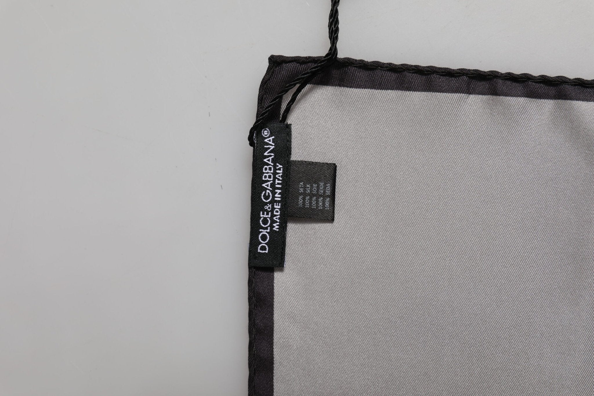 Dolce & Gabbana Gray DG Crown Silk Square Men Foulard Scarf - RIMODA