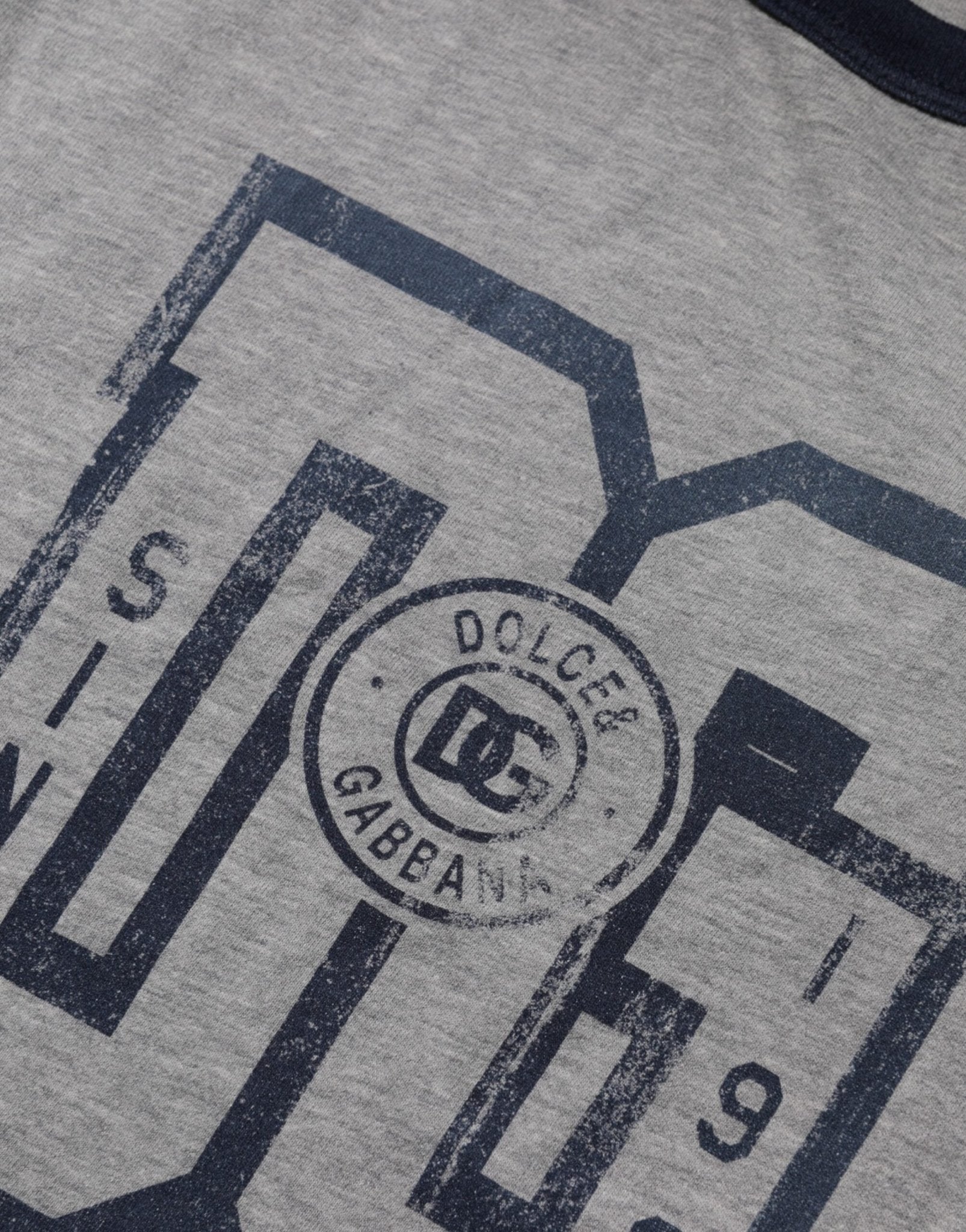 Dolce & Gabbana Gray DG Graphic Print Cotton Crewneck T-shirt - RIMODA