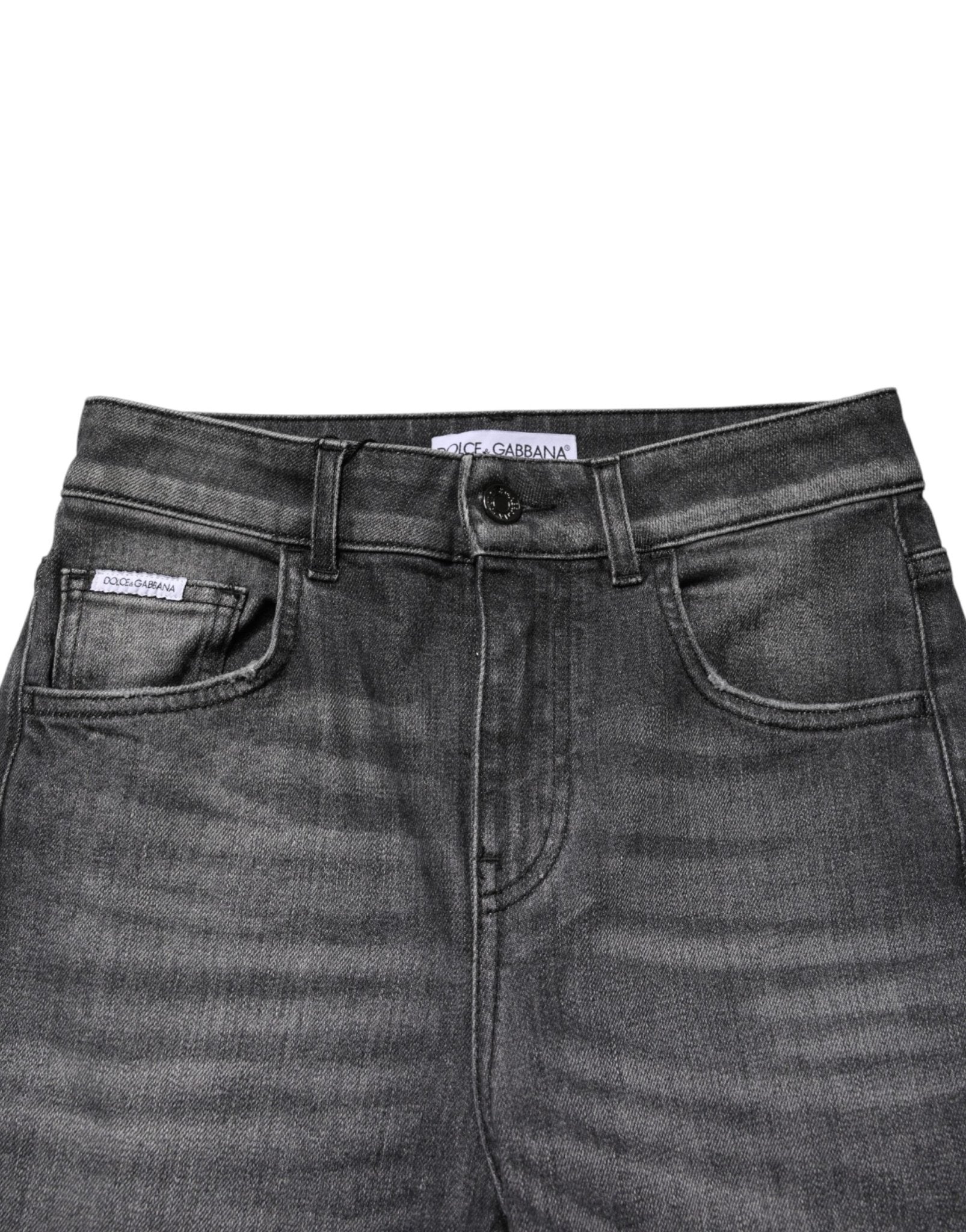 Dolce & Gabbana Gray High Waist Cotton Skinny Denim Jeans - RIMODA