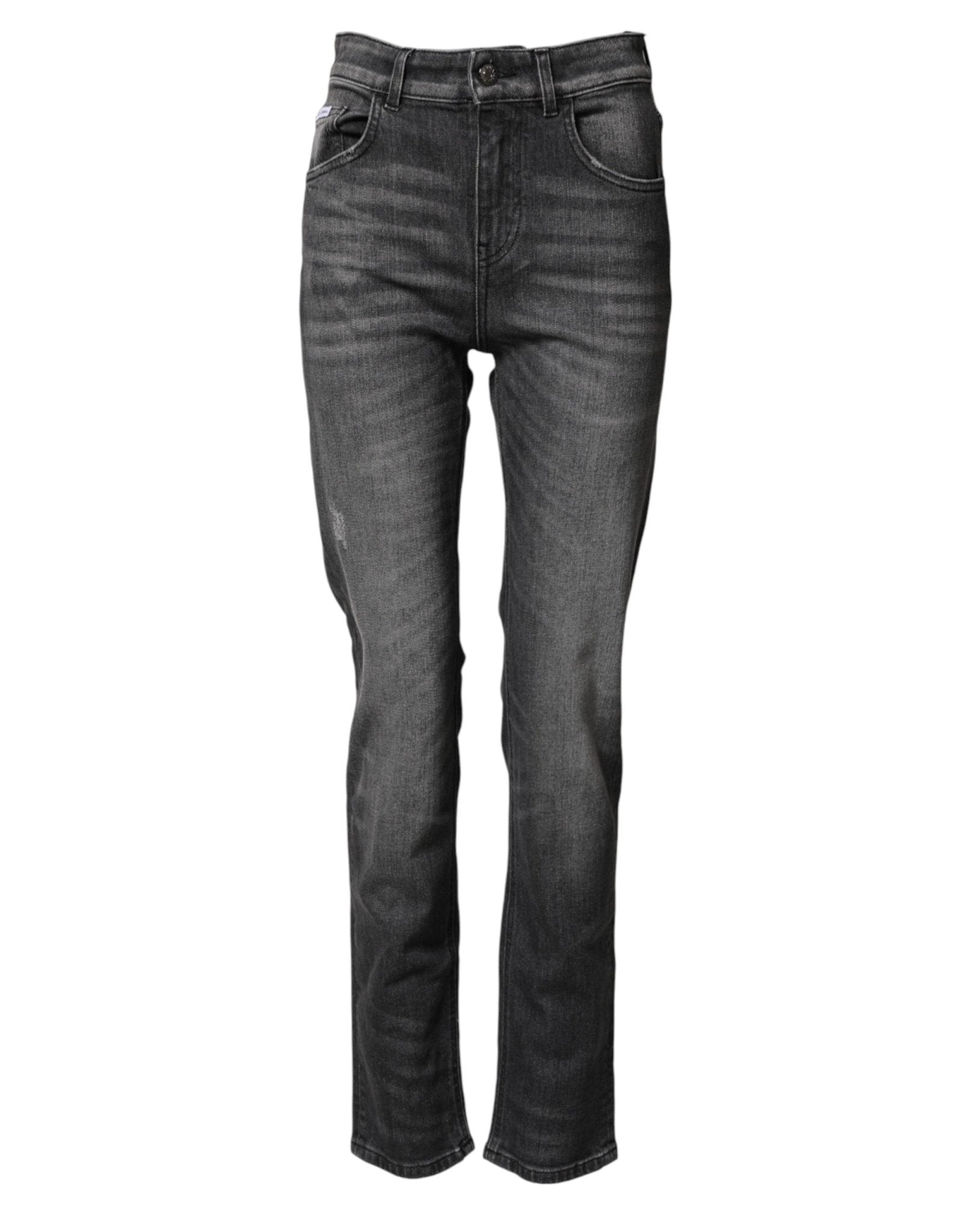 Dolce & Gabbana Gray High Waist Cotton Skinny Denim Jeans - RIMODA
