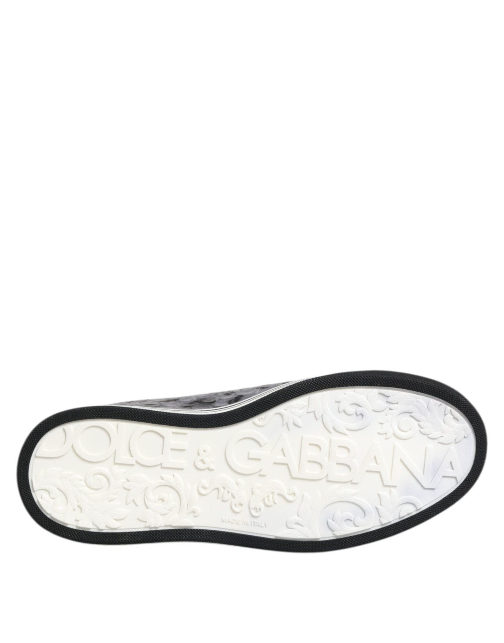 Dolce & Gabbana Gray Leather Leopard Low Top Sneakers Shoes - RIMODA