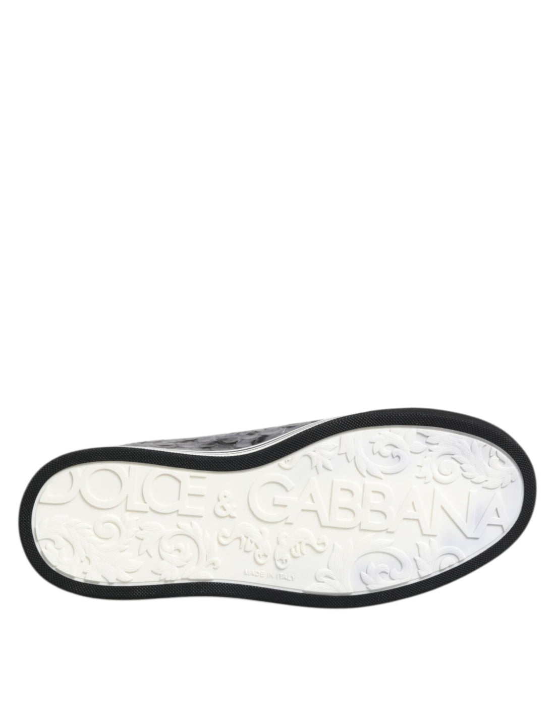 Dolce & Gabbana Gray Leather Leopard Low Top Sneakers Shoes - RIMODA