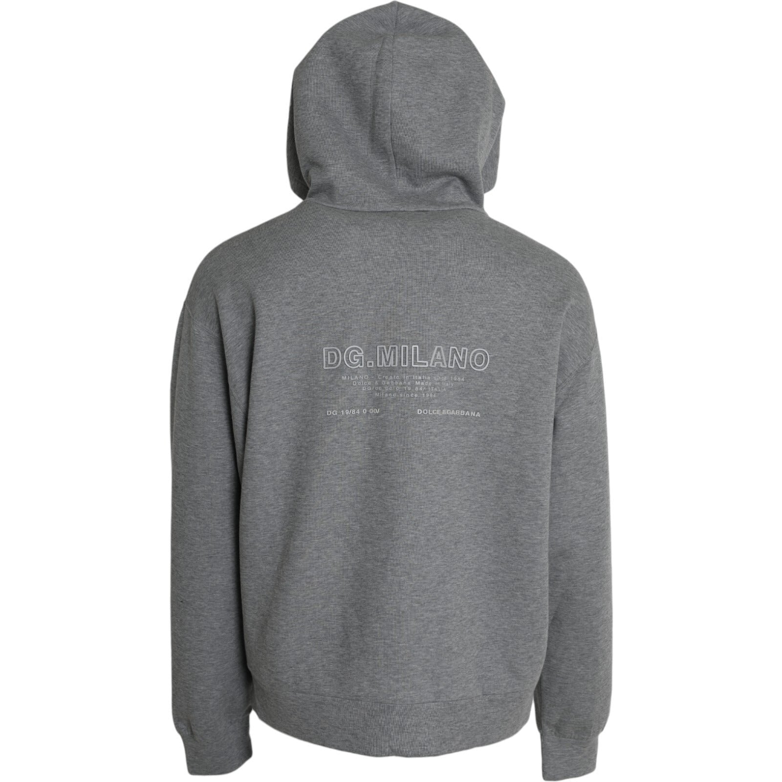 Dolce & Gabbana Gray Logo Cotton Hooded Sweatshirt Sweater - RIMODA