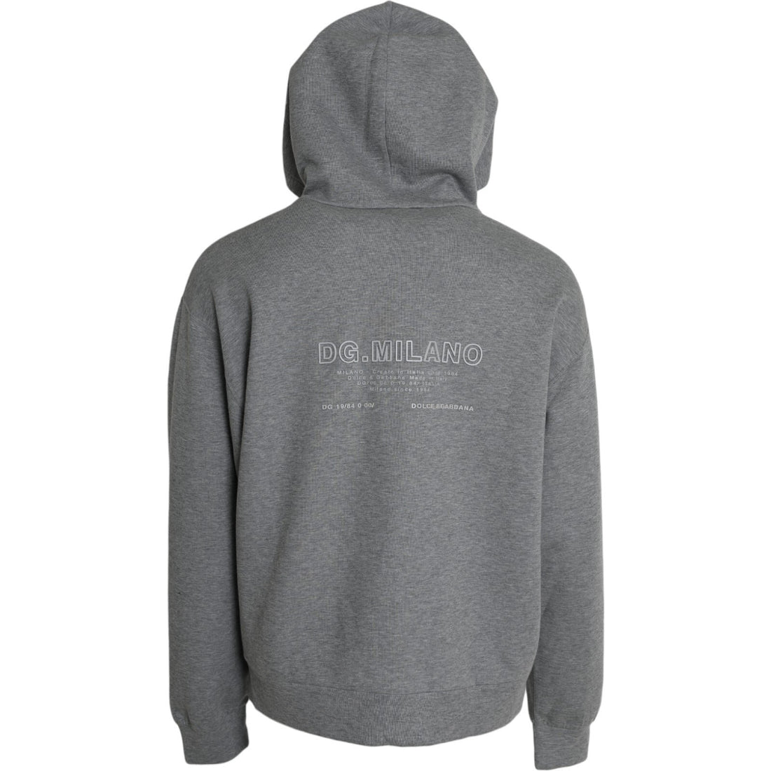Dolce & Gabbana Gray Logo Cotton Hooded Sweatshirt Sweater - RIMODA