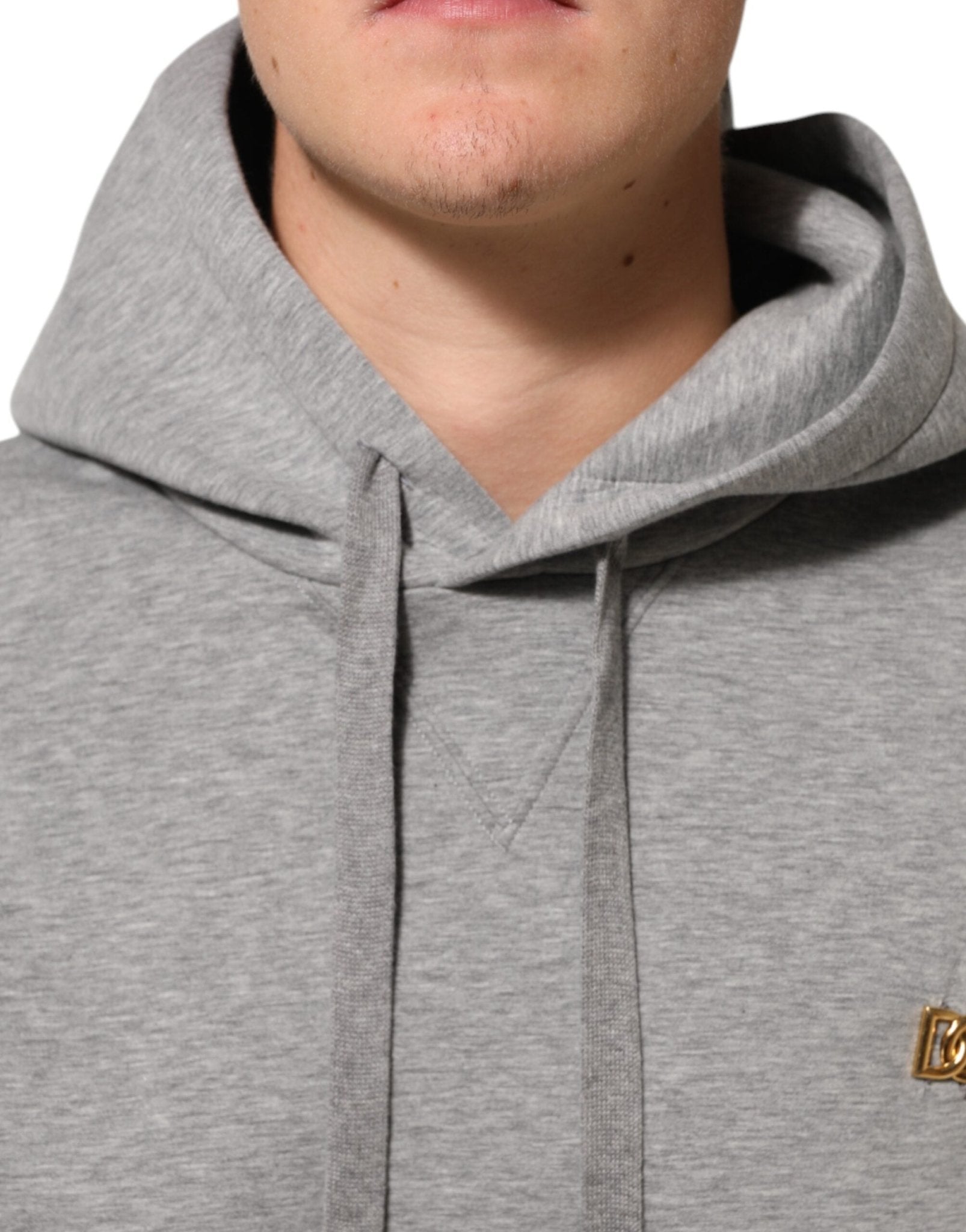 Dolce & Gabbana Gray Logo Cotton Hooded Sweatshirt Sweater - RIMODA