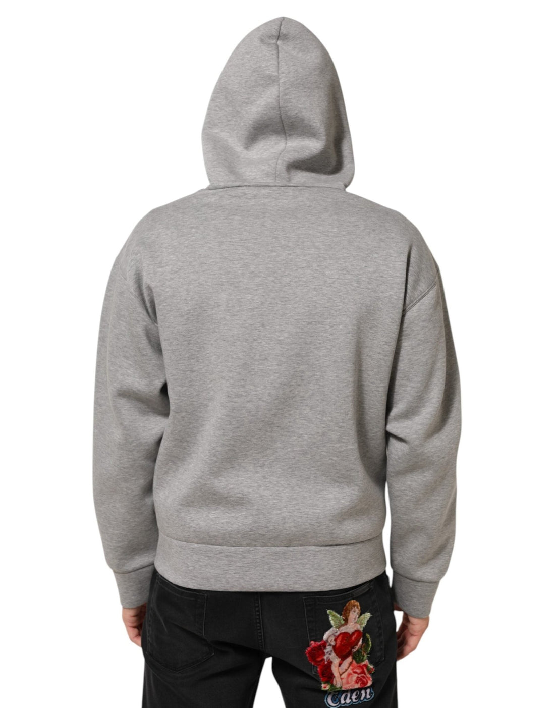 Dolce & Gabbana Gray Logo Cotton Hooded Sweatshirt Sweater - RIMODA