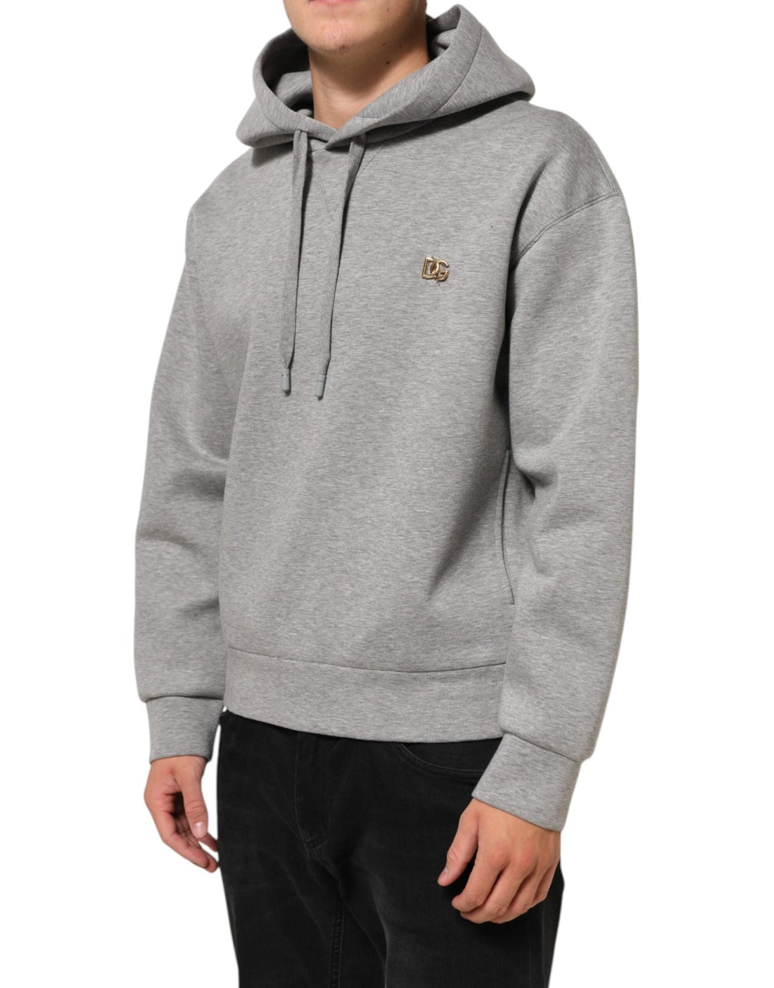 Dolce & Gabbana Gray Logo Cotton Hooded Sweatshirt Sweater - RIMODA