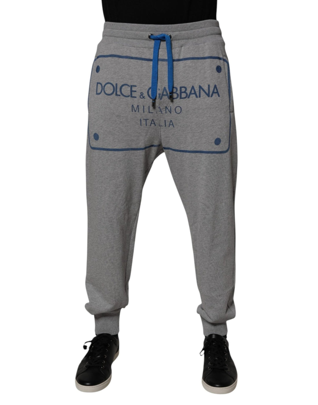 Dolce & Gabbana Gray Logo Cotton Men Jogger Sweatpants Pants - RIMODA
