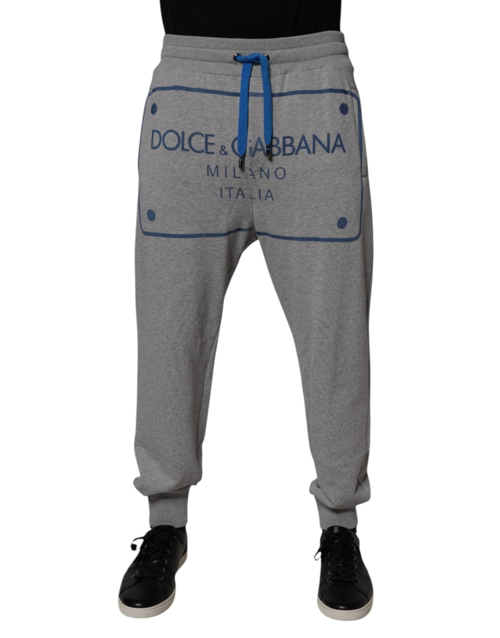 Dolce & Gabbana Gray Logo Cotton Men Jogger Sweatpants Pants - RIMODA