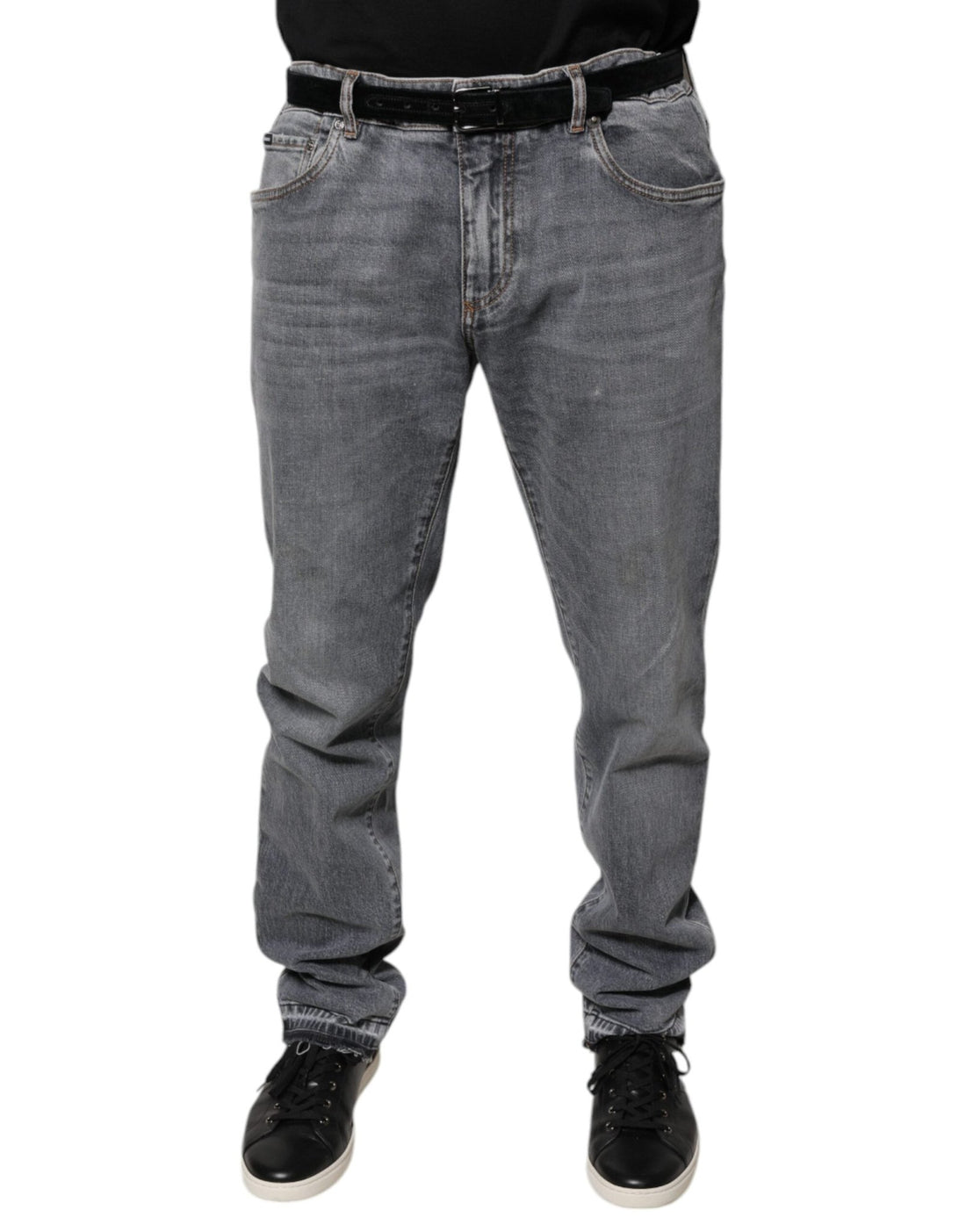 Dolce & Gabbana Gray Logo Cotton Stretch Skinny Denim Jeans - RIMODA