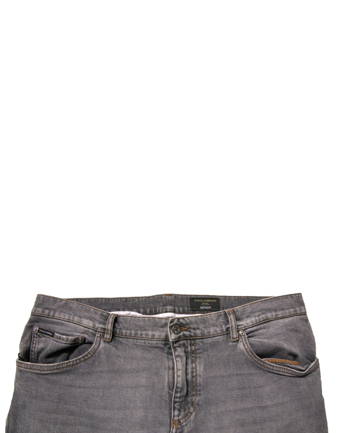 Dolce & Gabbana Gray Logo Cotton Stretch Skinny Denim Jeans - RIMODA
