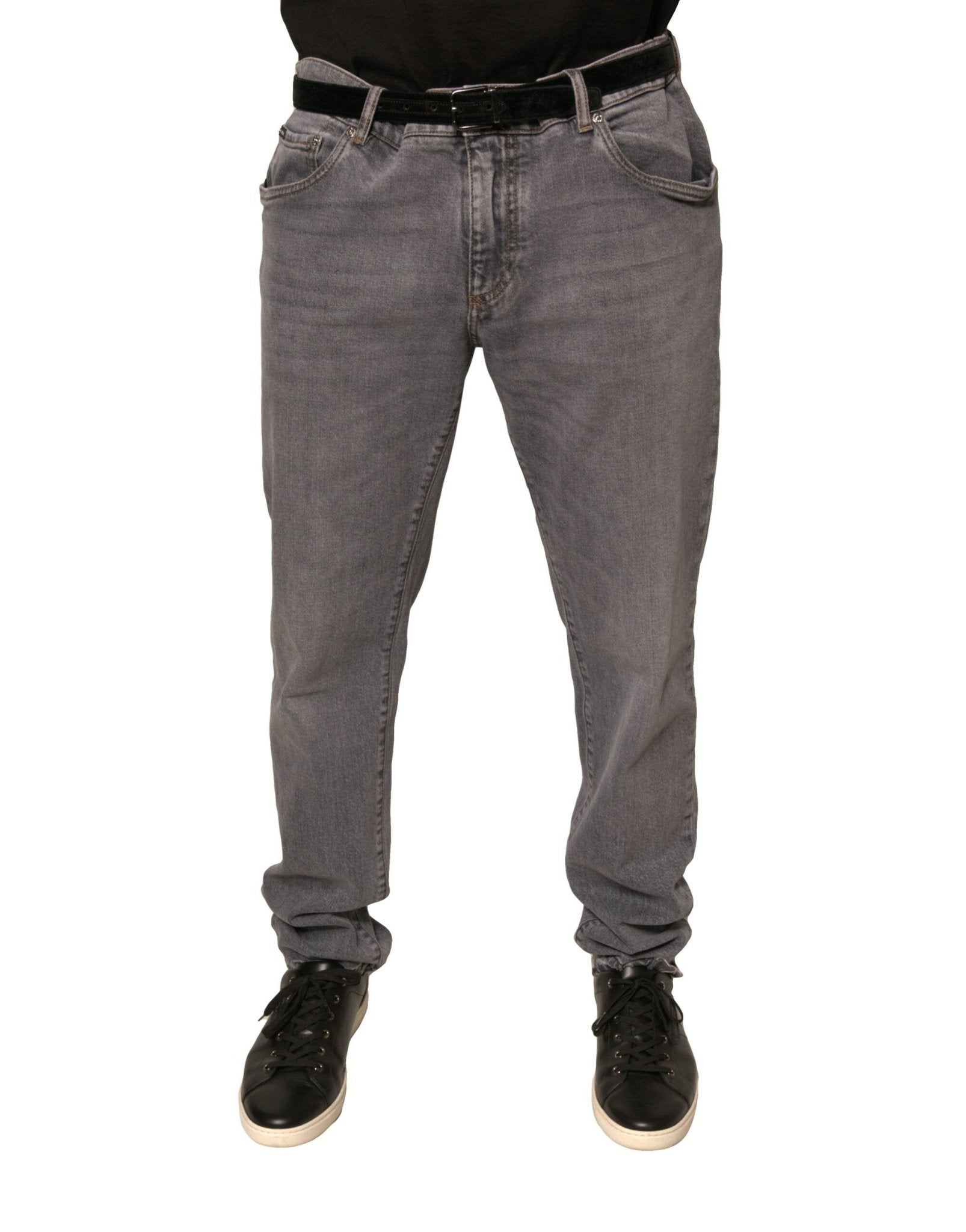 Dolce & Gabbana Gray Logo Cotton Stretch Skinny Denim Jeans - RIMODA