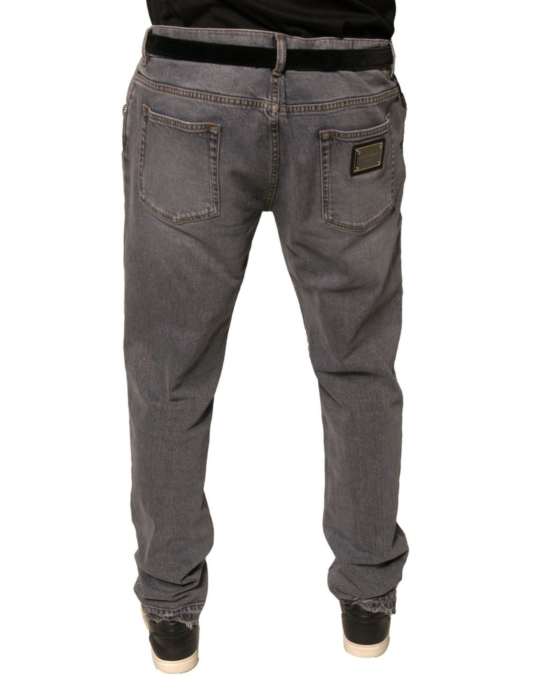 Dolce & Gabbana Gray Logo Cotton Stretch Skinny Denim Jeans - RIMODA