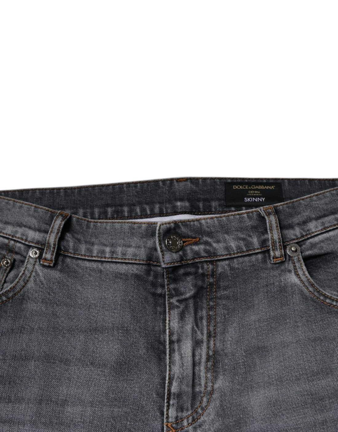 Dolce & Gabbana Gray Logo Cotton Stretch Skinny Denim Jeans - RIMODA