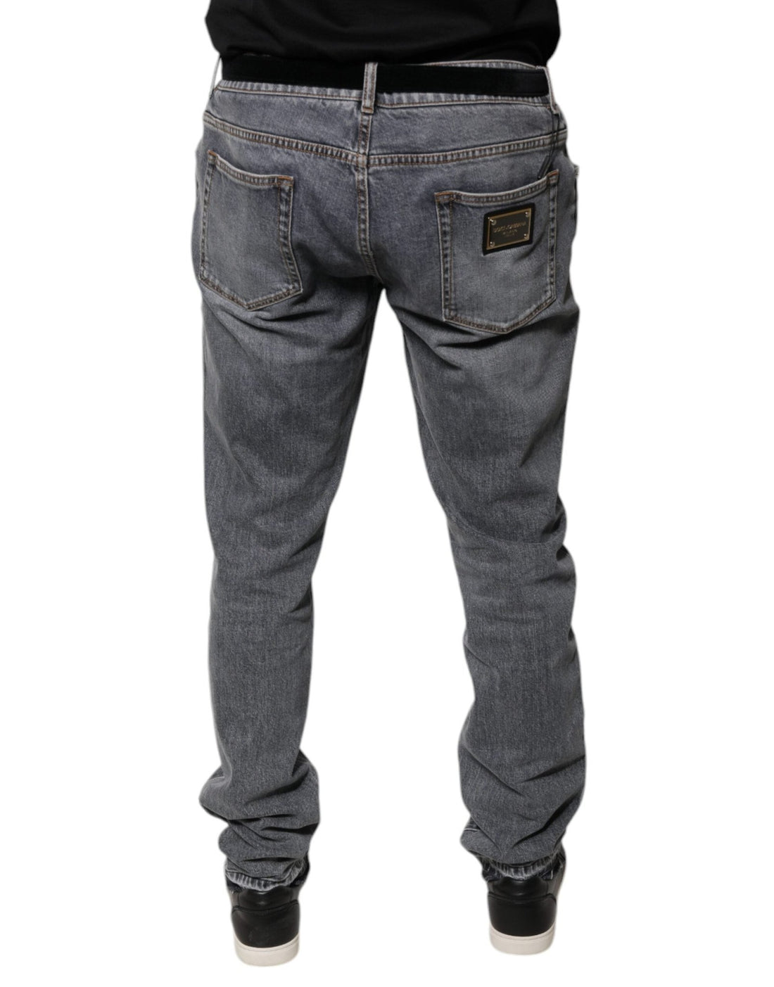 Dolce & Gabbana Gray Logo Cotton Stretch Skinny Denim Jeans - RIMODA