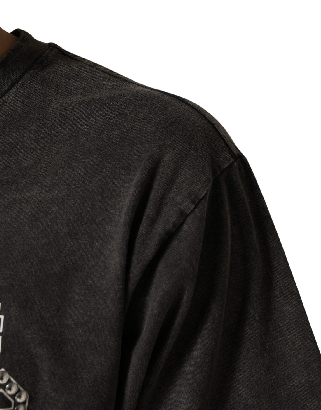 Dolce & Gabbana Gray Logo Embellished Men Crew Neck T-shirt - RIMODA
