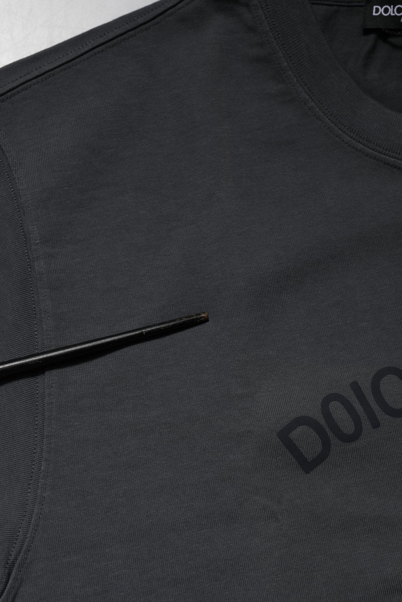 Dolce & Gabbana Gray Logo Graphic Cotton Crew Neck T-shirt - RIMODA