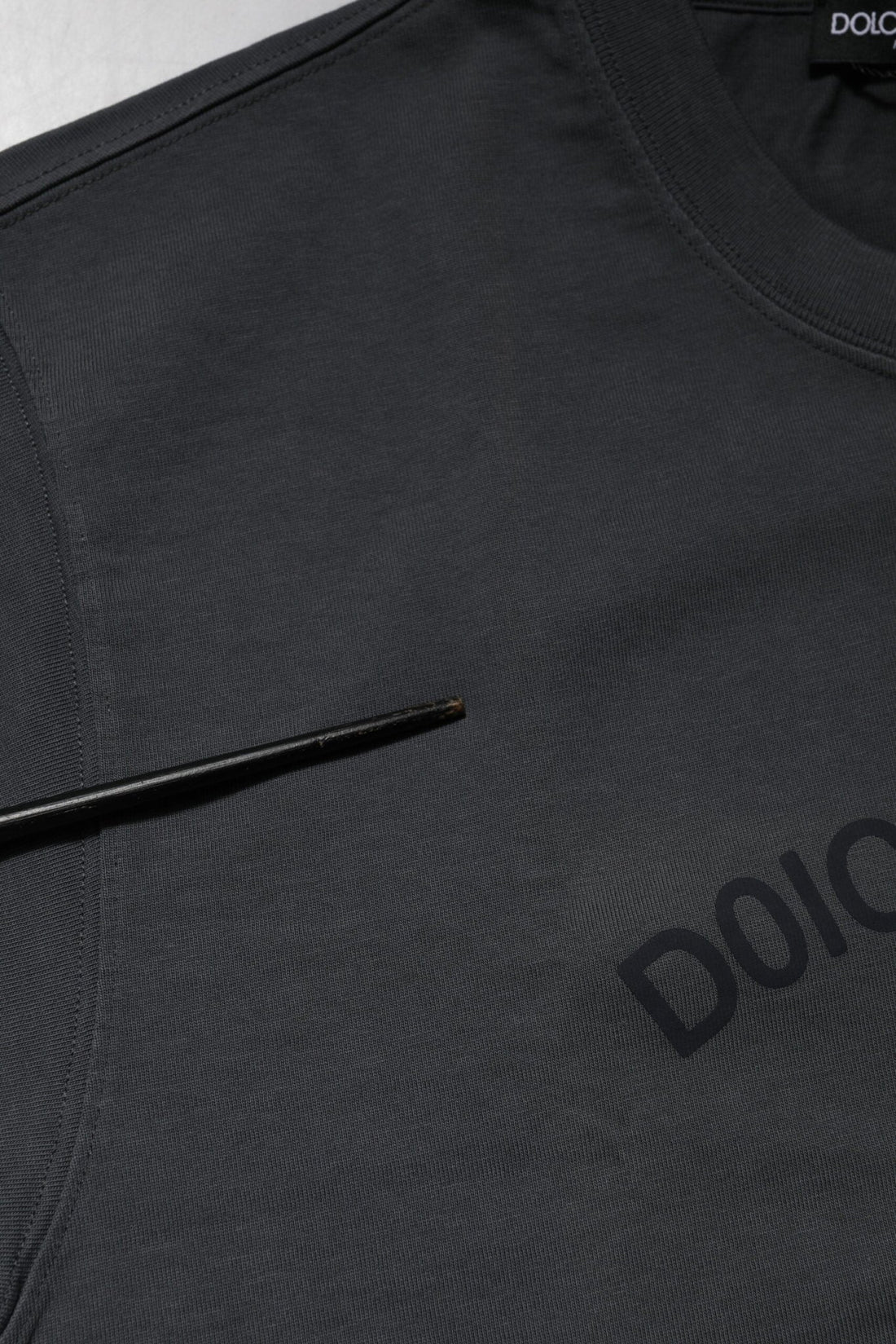 Dolce & Gabbana Gray Logo Graphic Cotton Crew Neck T-shirt - RIMODA