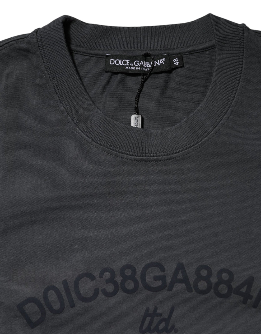 Dolce & Gabbana Gray Logo Graphic Cotton Crew Neck T-shirt - RIMODA