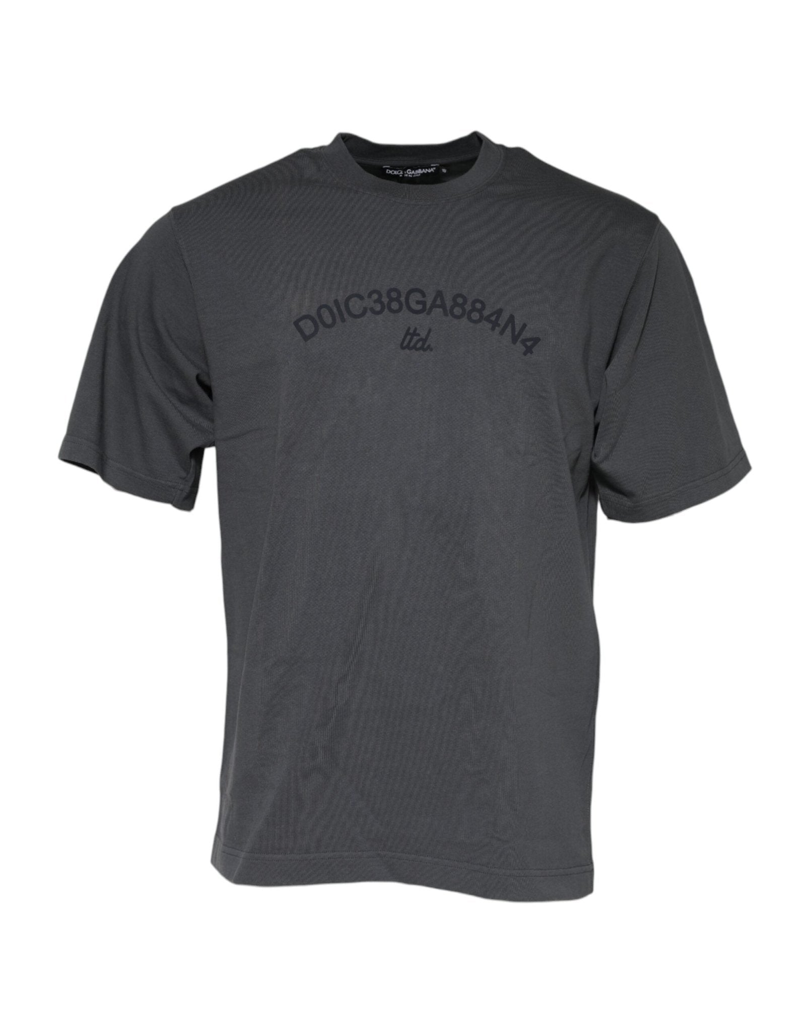 Dolce & Gabbana Gray Logo Graphic Cotton Crew Neck T-shirt - RIMODA