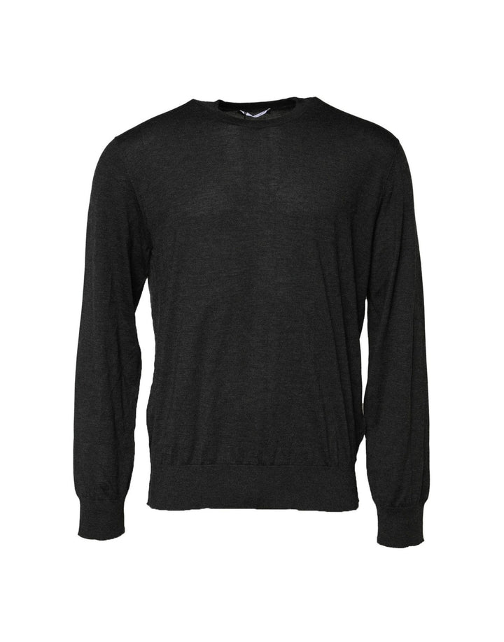 Dolce & Gabbana Gray Long Sleeve Crew Neck Pullover Sweater - RIMODA