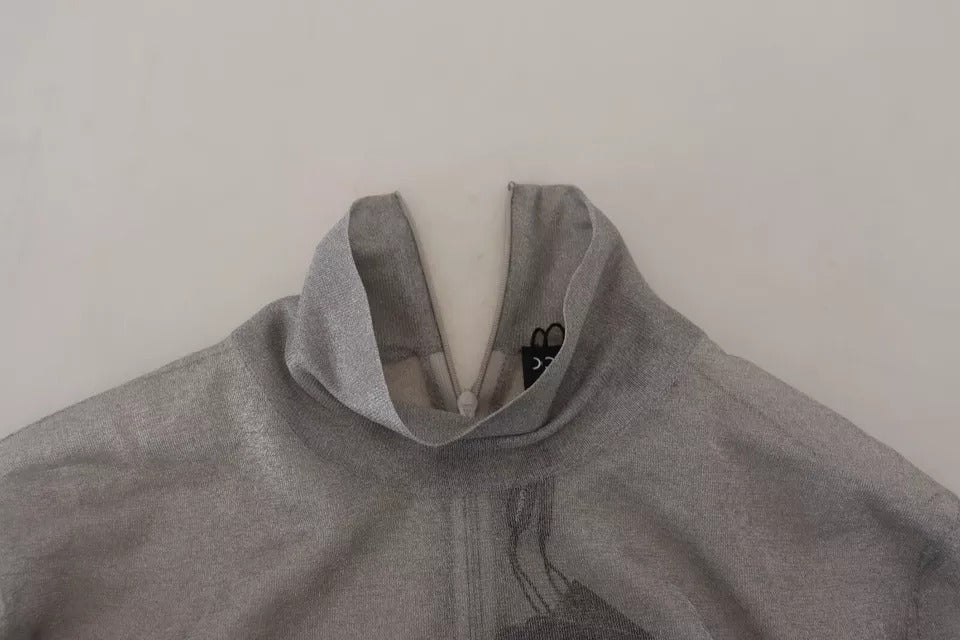 Dolce & Gabbana Gray See Through Turtleneck Pullover Sweater - RIMODA