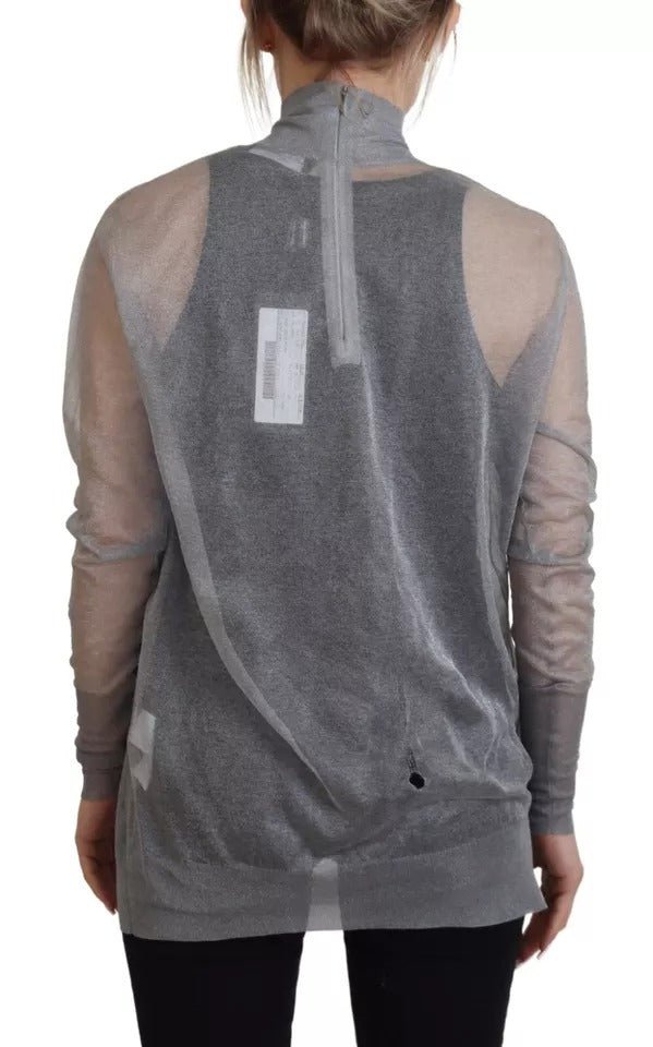 Dolce & Gabbana Gray See Through Turtleneck Pullover Sweater - RIMODA