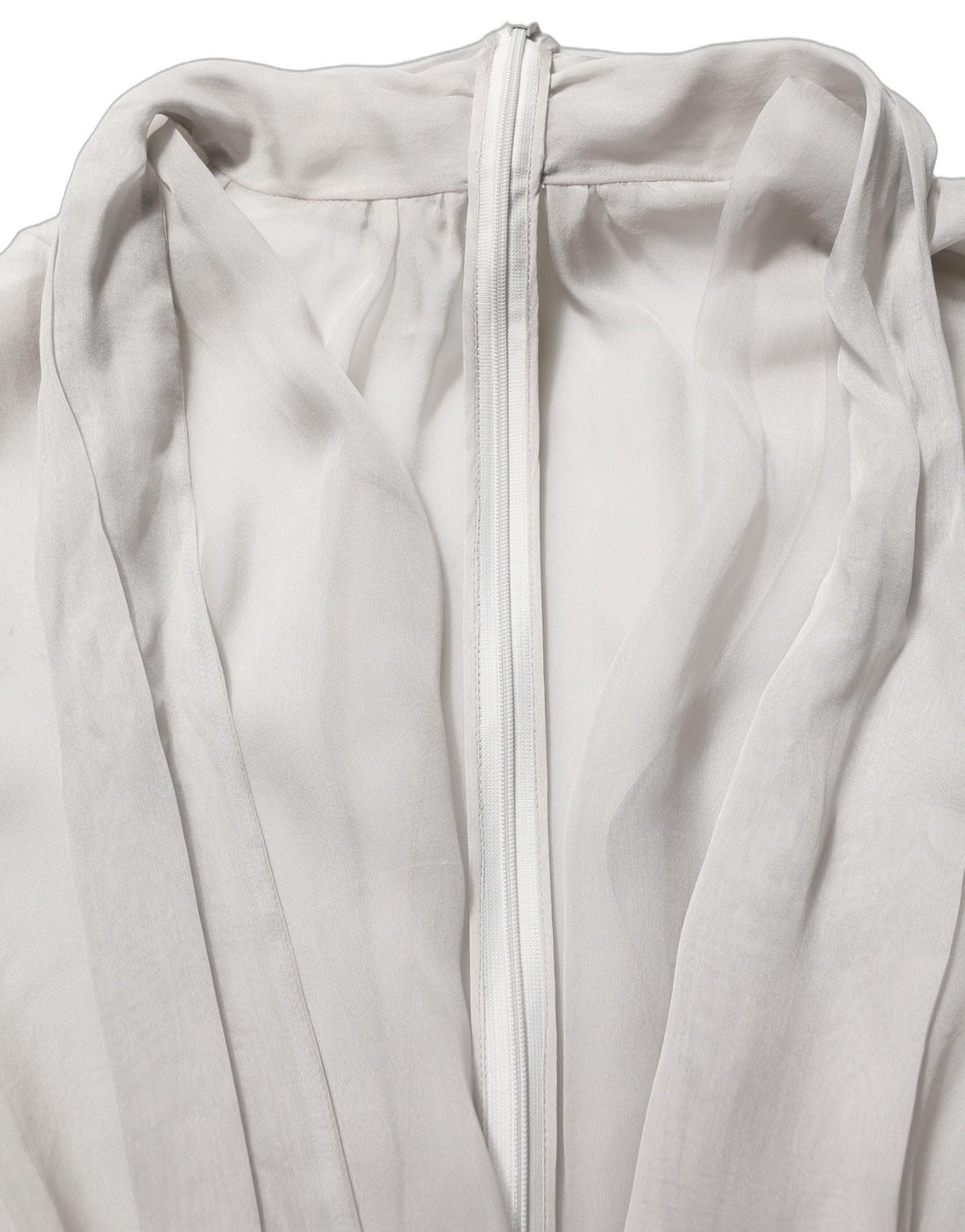 Dolce & Gabbana Gray Sheer Silk Chiffon Shirt Bow Collar Top - RIMODA