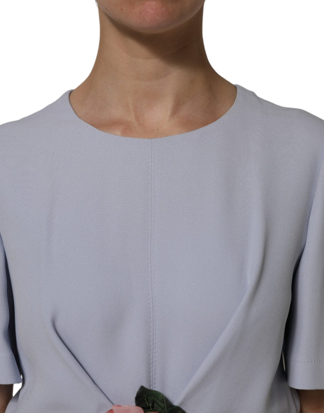 Dolce & Gabbana Gray Viscose ShortSleeve Sheath Midi Dress - RIMODA