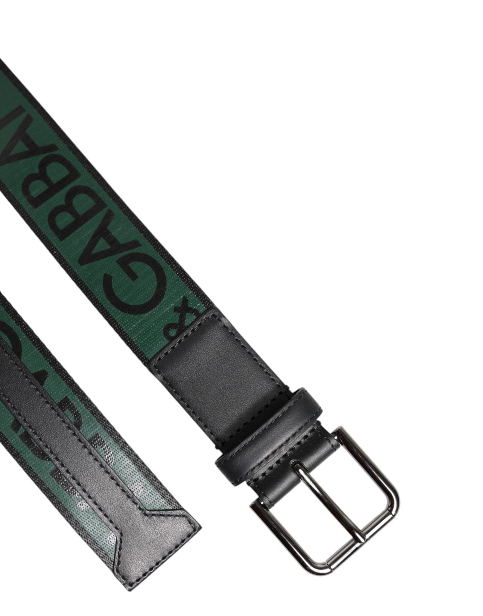 Dolce & Gabbana Green Black Polyester DG Logo Buckle Belt - RIMODA