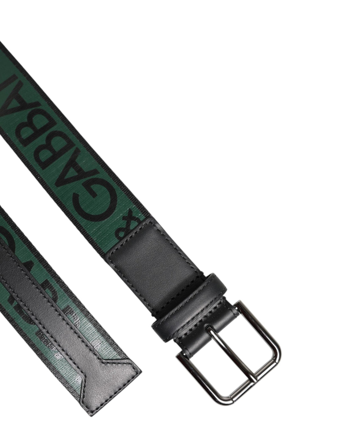 Dolce & Gabbana Green Black Polyester DG Logo Buckle Belt - RIMODA
