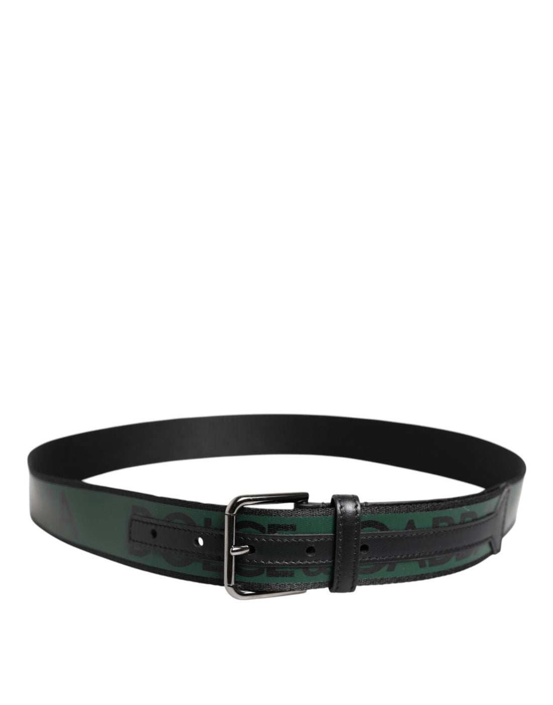 Dolce & Gabbana Green Black Polyester DG Logo Buckle Belt - RIMODA