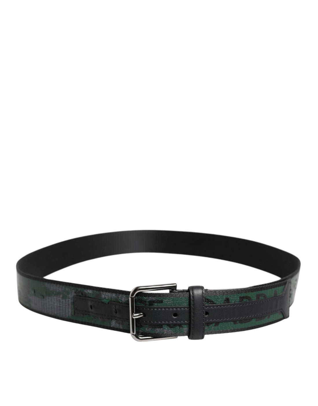 Dolce & Gabbana Green Black Polyester DG Logo Buckle Belt - RIMODA