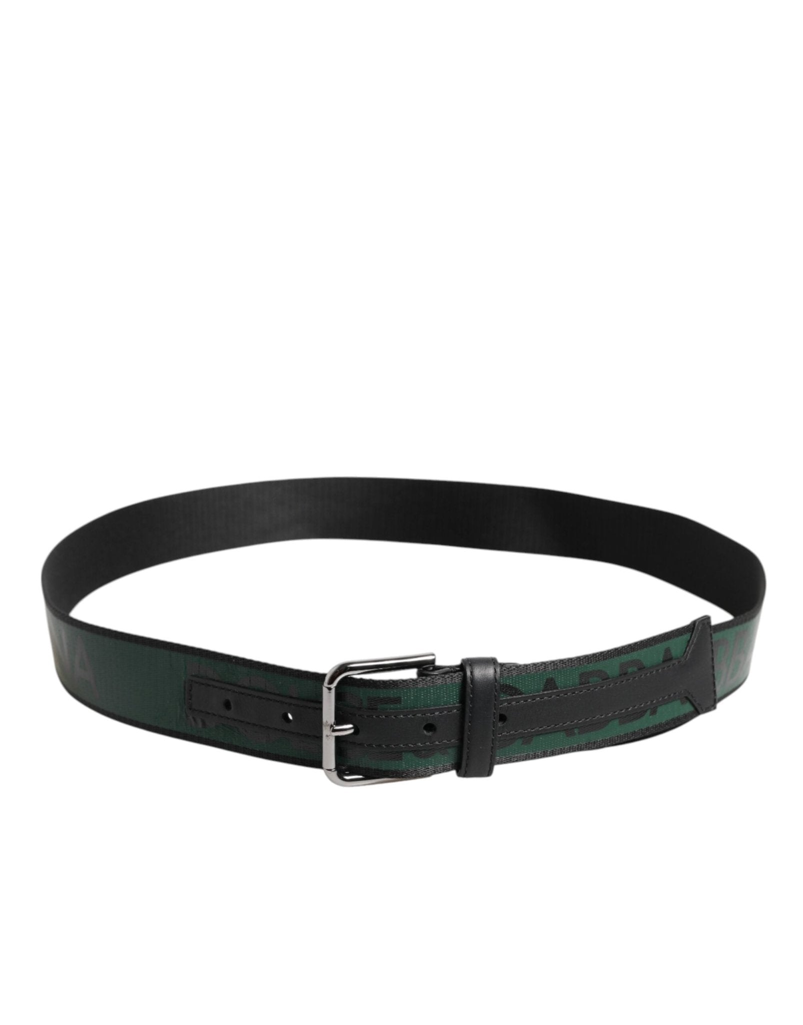 Dolce & Gabbana Green Black Polyester DG Logo Buckle Belt - RIMODA