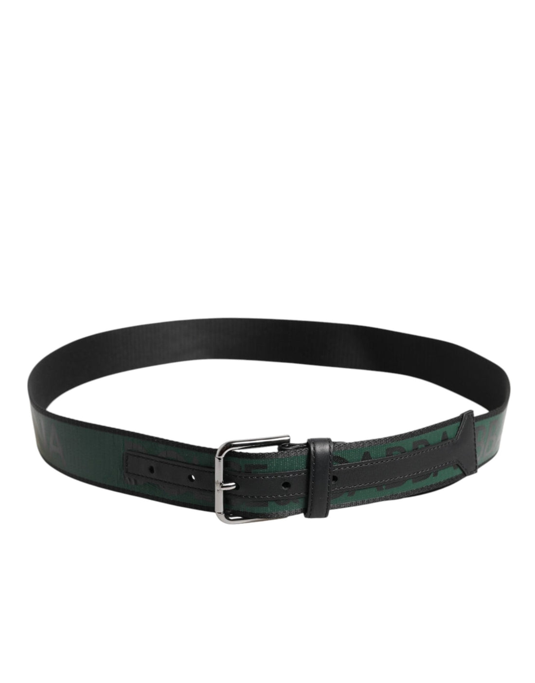 Dolce & Gabbana Green Black Polyester DG Logo Buckle Belt - RIMODA