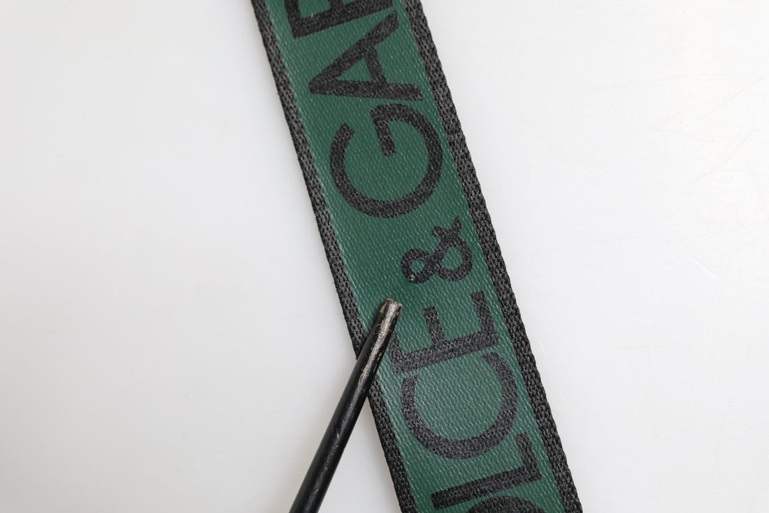Dolce & Gabbana Green Black Polyester DG Logo Buckle Belt - RIMODA
