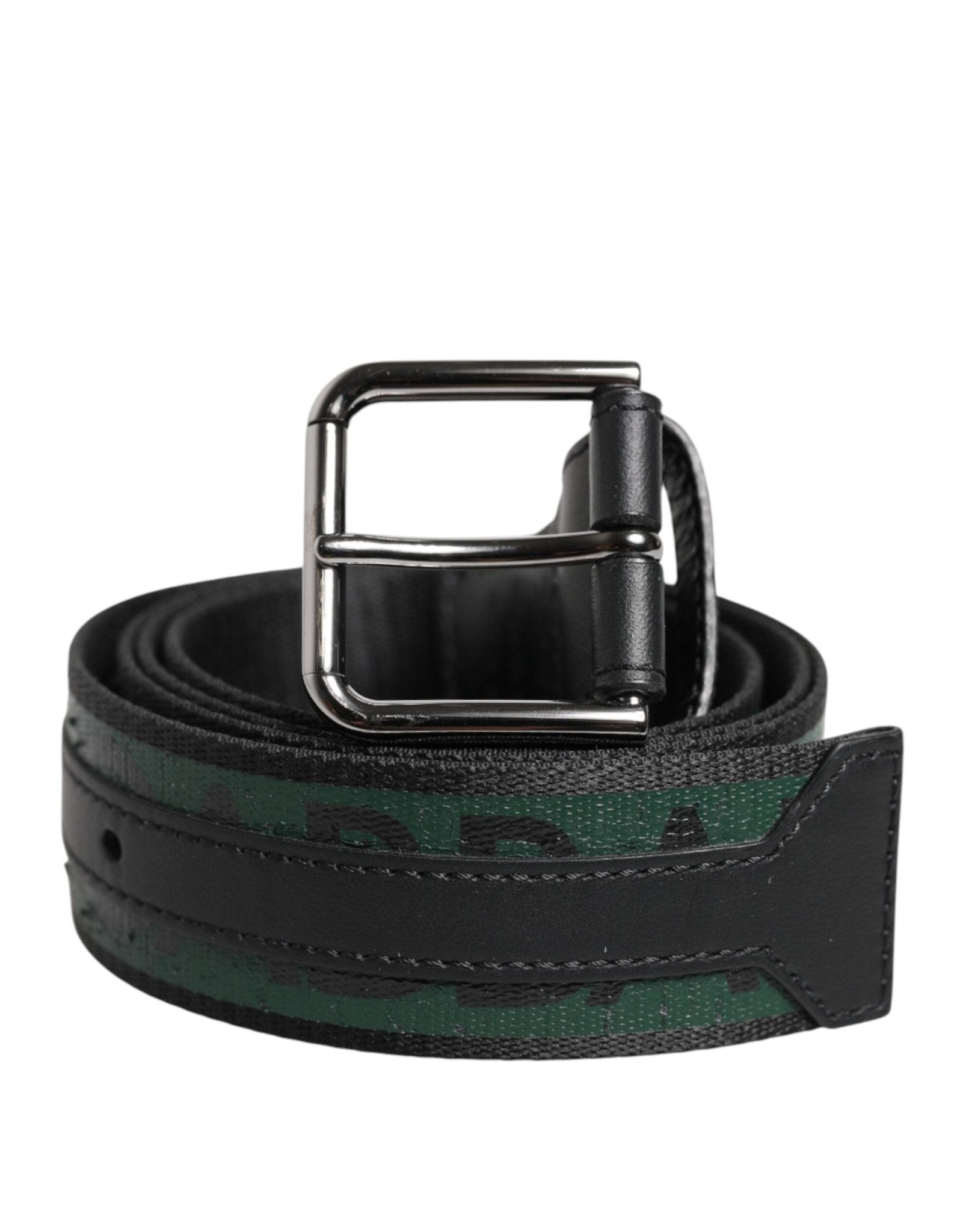 Dolce & Gabbana Green Black Polyester DG Logo Buckle Belt - RIMODA