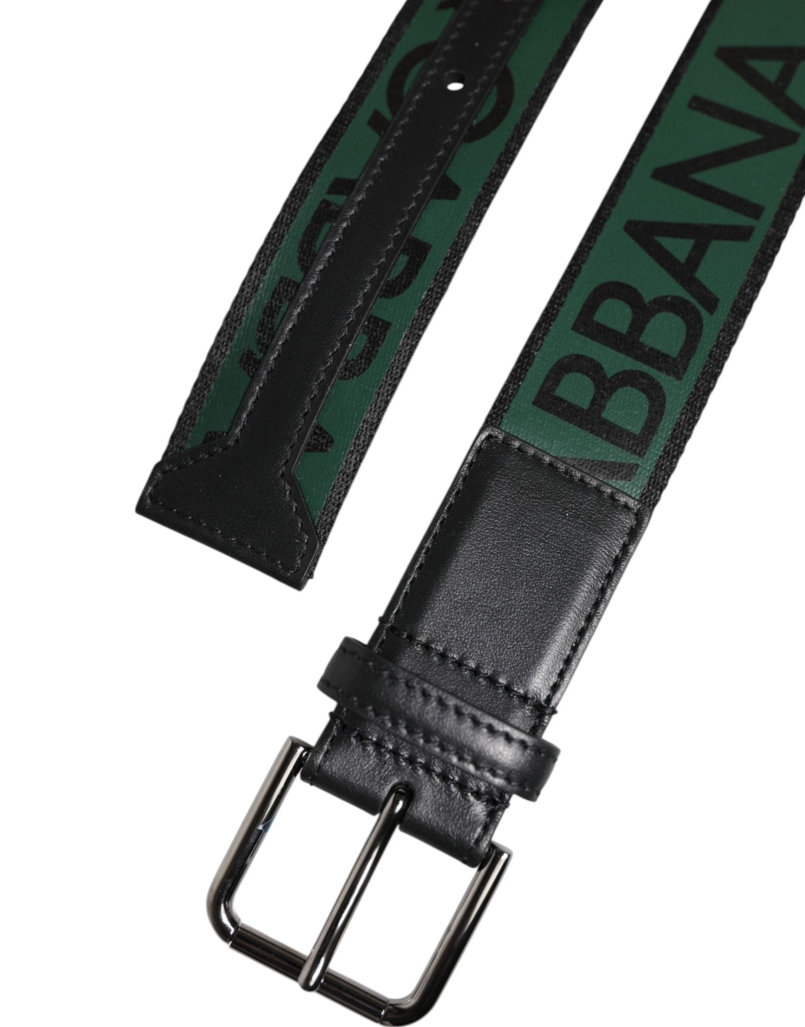 Dolce & Gabbana Green Black Polyester DG Logo Buckle Belt - RIMODA