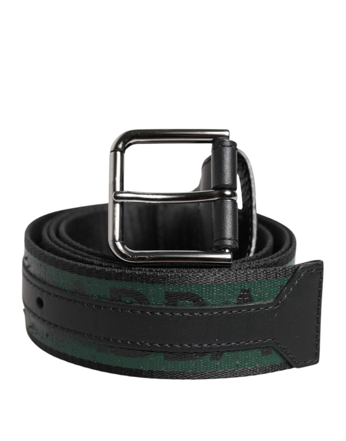 Dolce & Gabbana Green Black Polyester DG Logo Buckle Belt - RIMODA