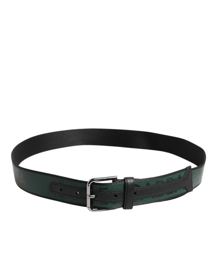 Dolce & Gabbana Green Black Polyester DG Logo Buckle Belt - RIMODA