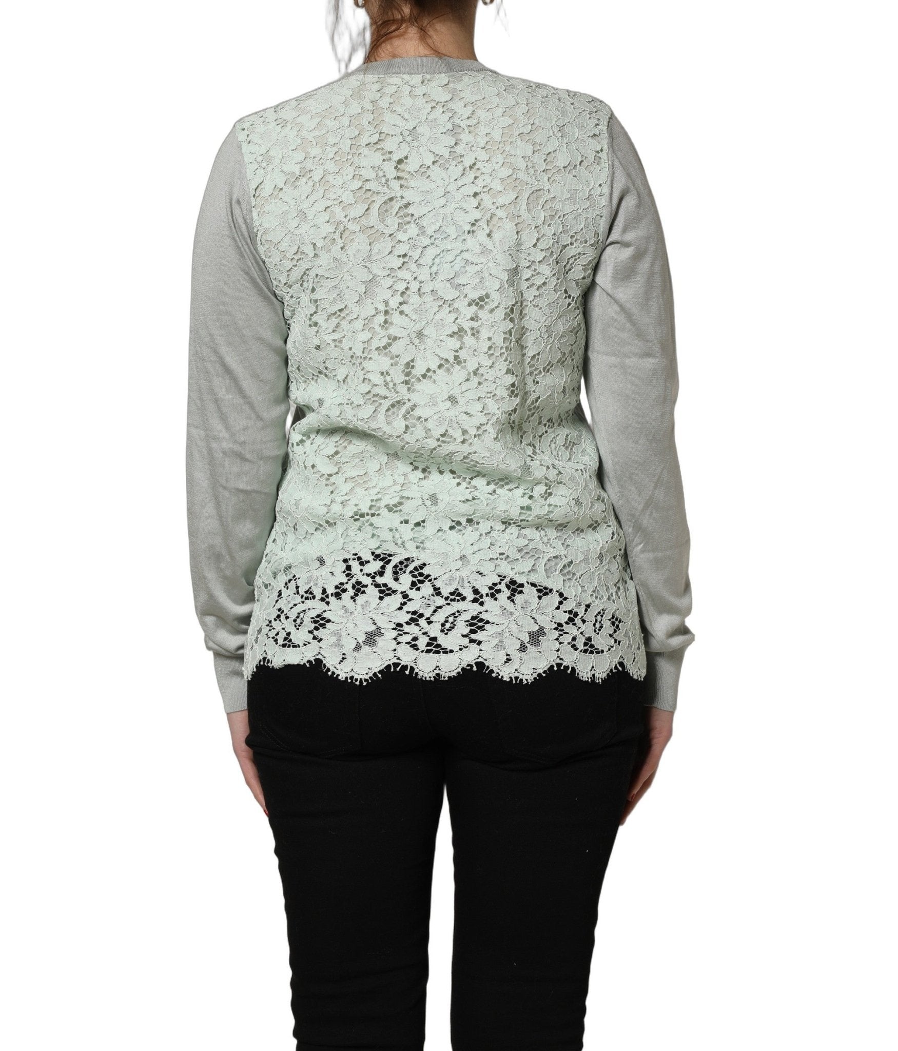 Dolce & Gabbana Green Button Down Silk Long Sleeve Cardigan Sweater - RIMODA