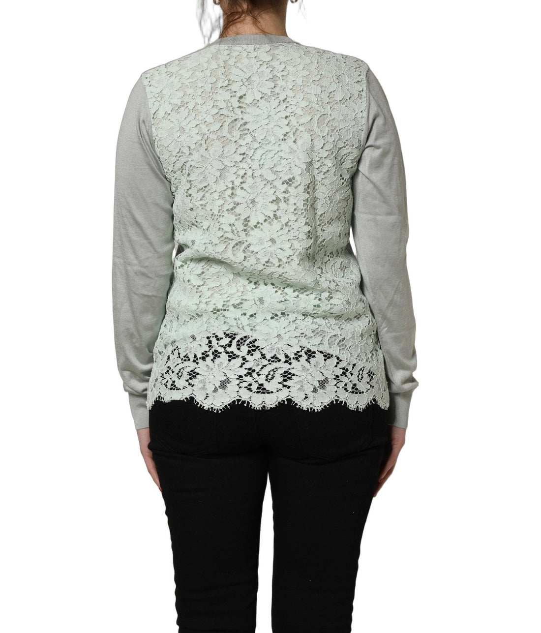 Dolce & Gabbana Green Button Down Silk Long Sleeve Cardigan Sweater - RIMODA