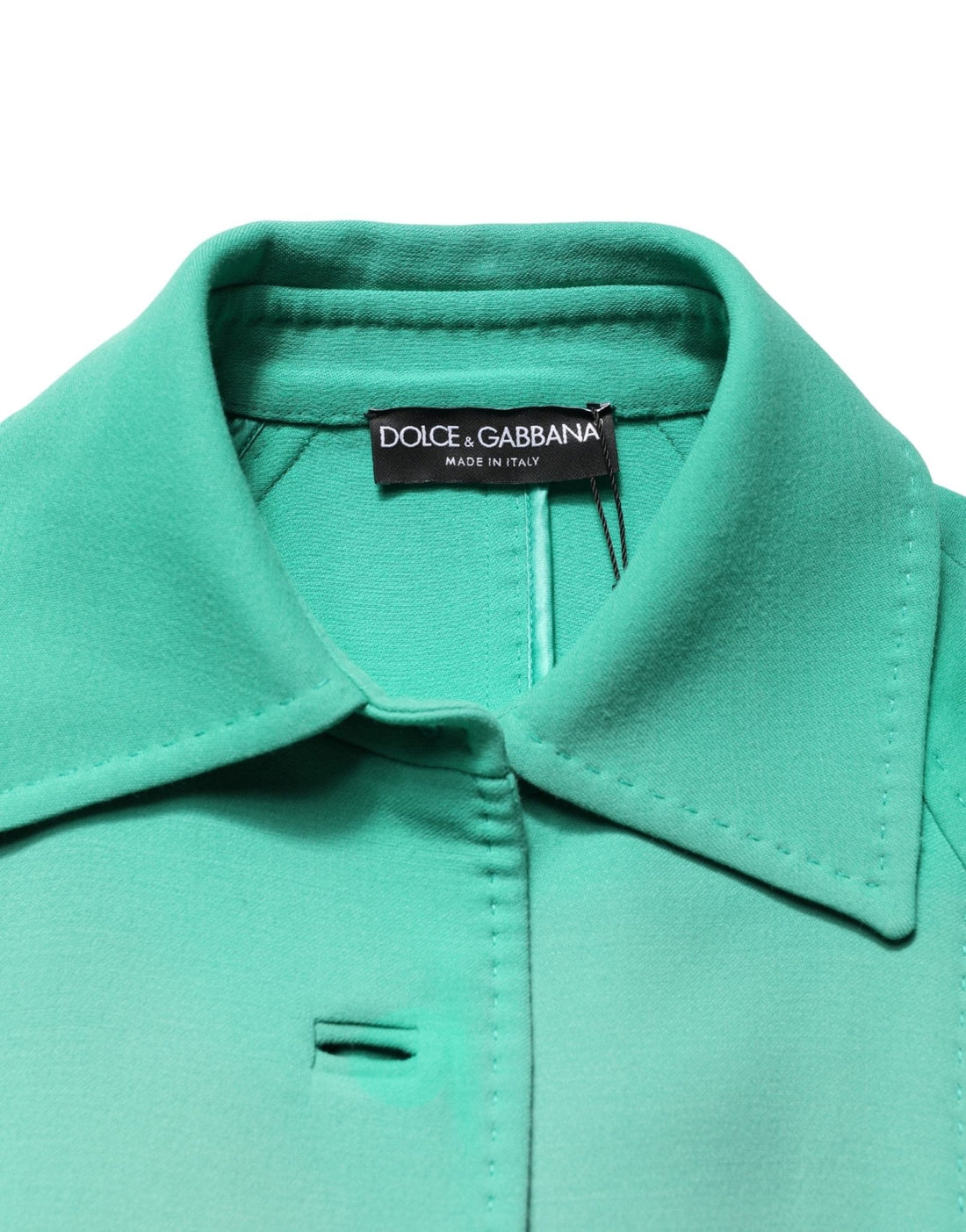 Dolce & Gabbana Green Buttoned Down Belt Trench Coat Jacket - RIMODA