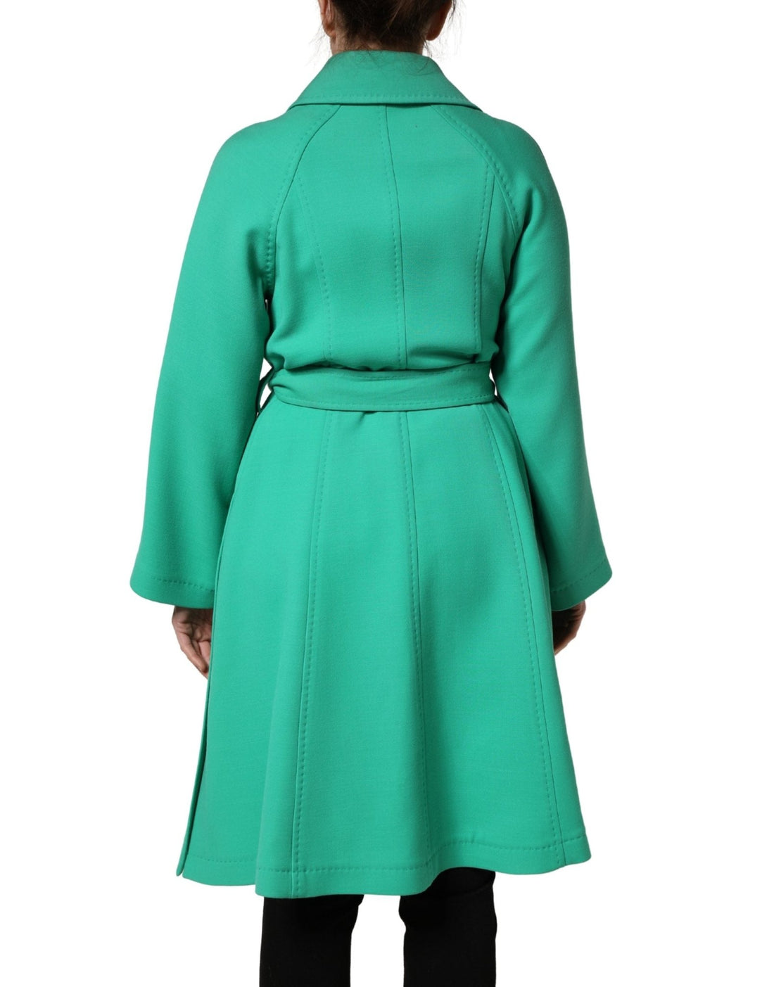 Dolce & Gabbana Green Buttoned Down Belt Trench Coat Jacket - RIMODA