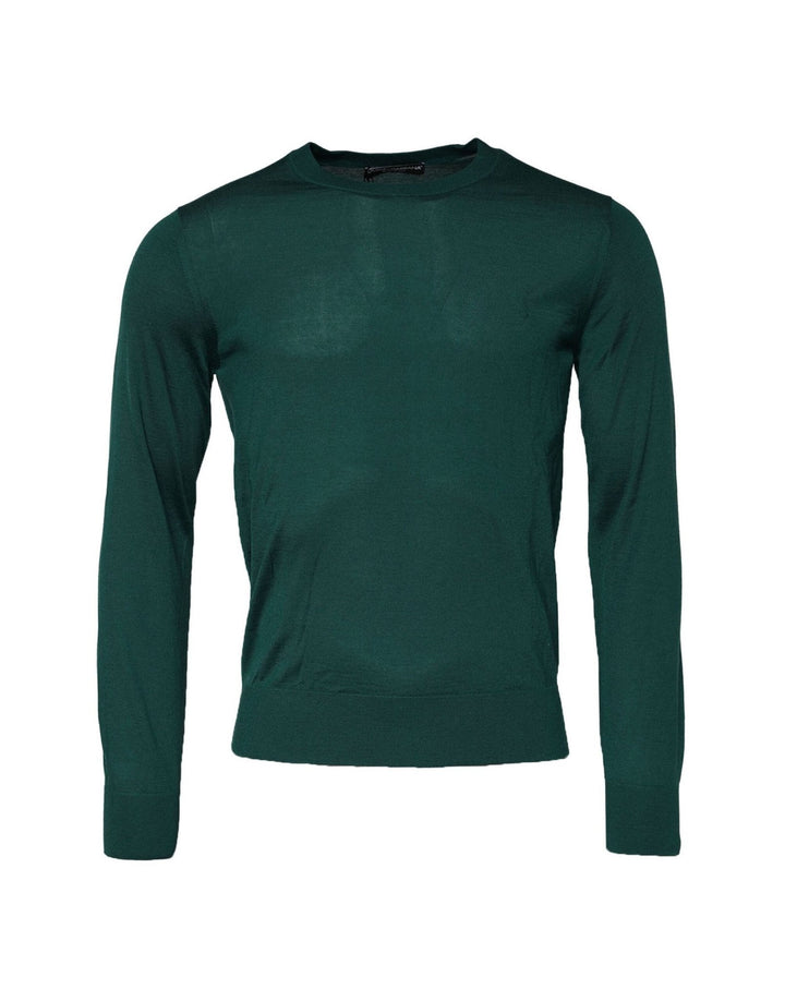 Dolce & Gabbana Green Cashmere Crew Neck Sweatshirt Sweater - RIMODA