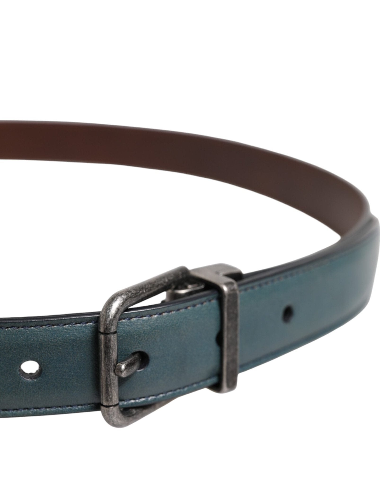 Dolce & Gabbana Green Classic Leather Metal Logo Buckle Belt - RIMODA
