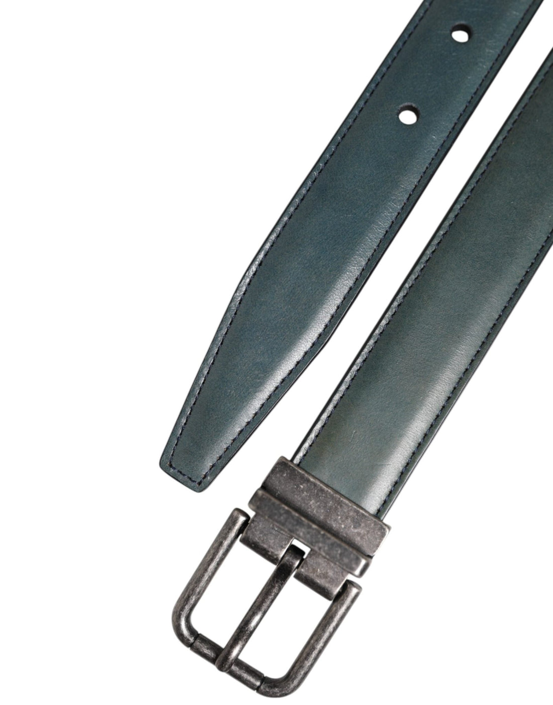 Dolce & Gabbana Green Classic Leather Metal Logo Buckle Belt - RIMODA