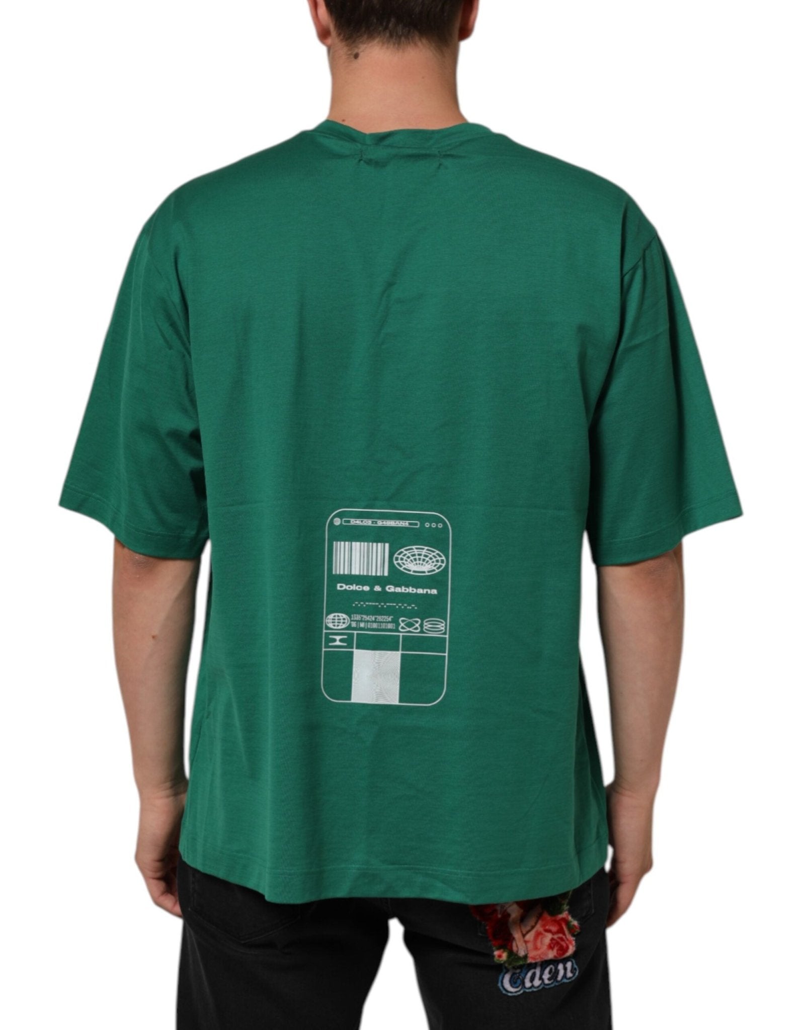 Dolce & Gabbana Green Cotton Graphic Logo Print Crewneck T-shirt - RIMODA