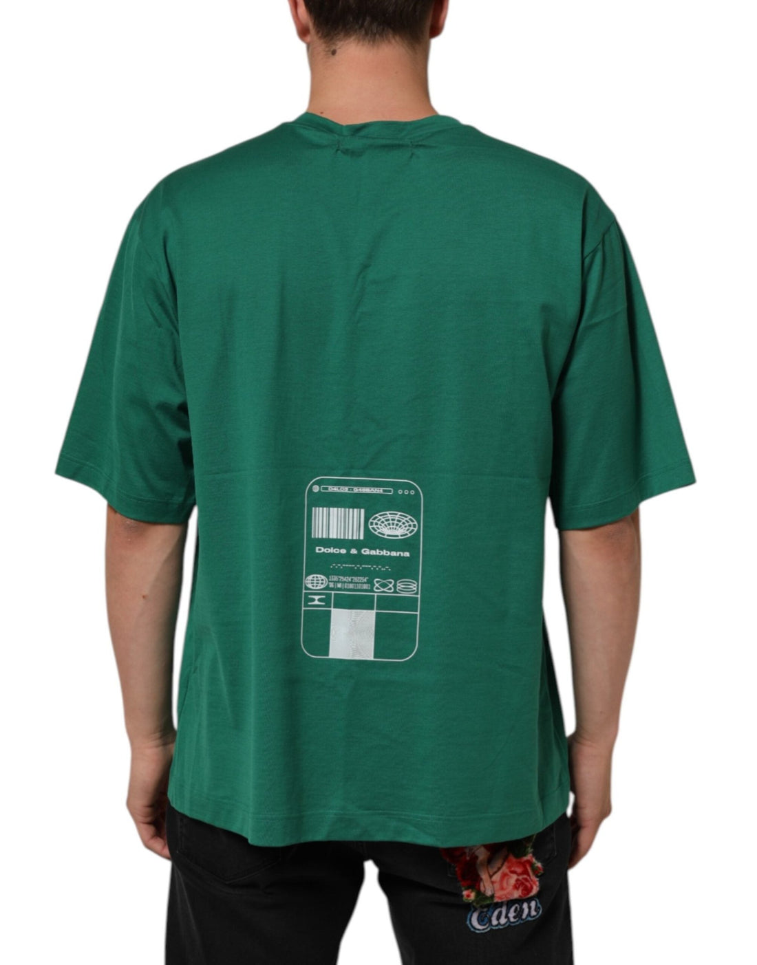 Dolce & Gabbana Green Cotton Graphic Logo Print Crewneck T-shirt - RIMODA